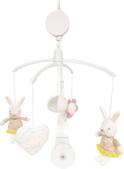 Kikka Boo Мобиле Детско легло с Музика и Въртене Rabbits in Love за 0++ Месеца 31201010336