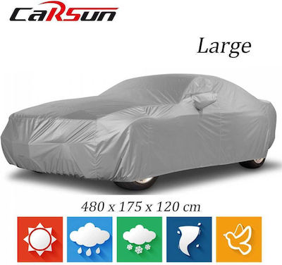 Carsun Κουκούλα 480x175x120cm Αδιάβροχη Large για Sedan που Στερεώνεται με Λάστιχο