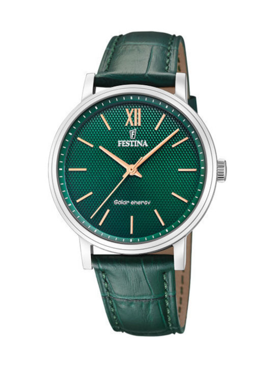 Festina Мъжки часовник 41 мм Слънчев с Зелен Ко...