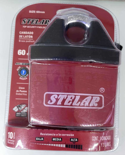 Stelar Stahl Vorhängeschloss Γάντζος mit Schlüssel 60mm