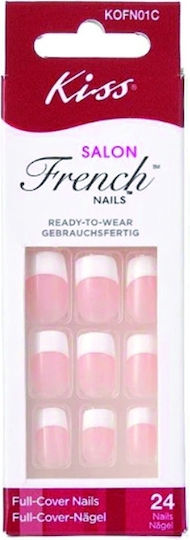 Kiss Perfect Selfie Nail Tips French Multicolored 24pcs 814699