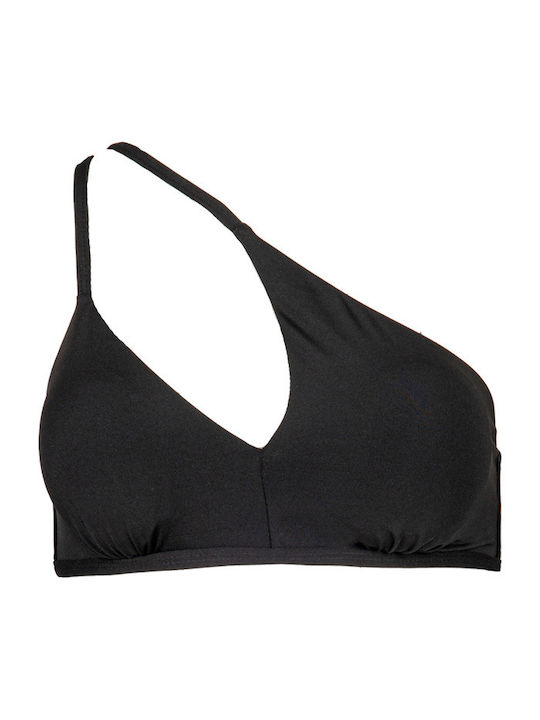 Solano Swimwear One Shoulder Bikini Top Witherwill vol.V with Adjustable Straps Black