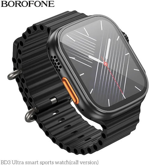 Borofone BD3 Ultra Smartwatch with Heart Rate Monitor (Black)