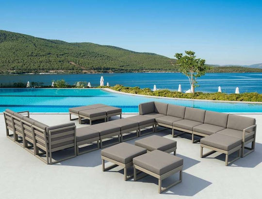 Siesta Exclusive Възглавница за стол за градина с гръб Mykonos Светлокафява 2 Бройки 65x30 см