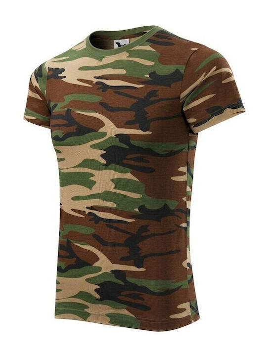 Malfini Ανδρικό Διαφημιστικό T-shirt Κοντομάνικο σε Καφέ Χρώμα