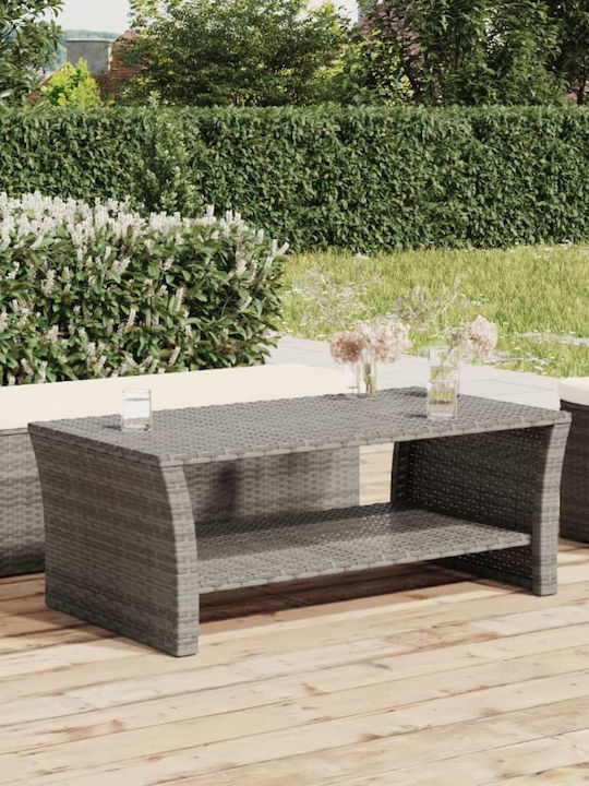 Sitting Room Outdoor Rattan Table Gray 100x50x40cm