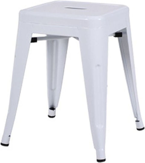 Металик Градински Табурет Relix Бял 38x38x45см Е5195W