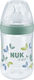 Nuk Plastic Bottle Nature Anti-Colic with Silicone Nipple for 6-18 months Transparent-Green 260ml 1pcs