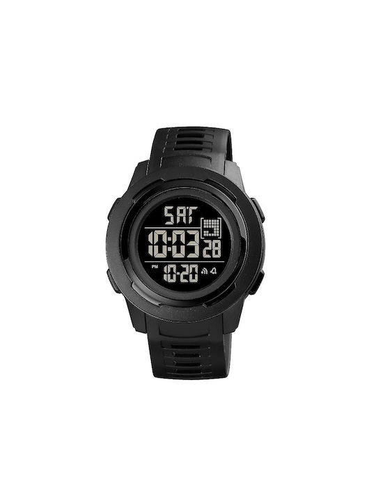 Skmei Digital Uhr Batterie mit Kautschukarmband Black/Black