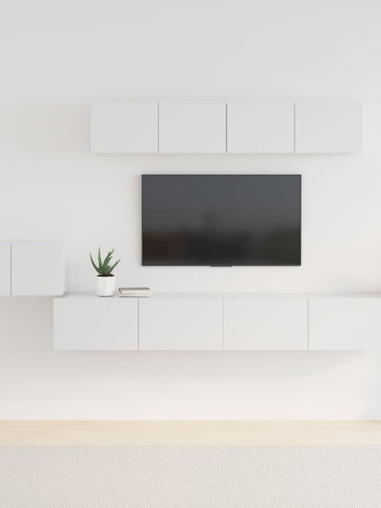 Wohnzimmer TV-Einheit Weiß mit Vitrine L100xB30cm