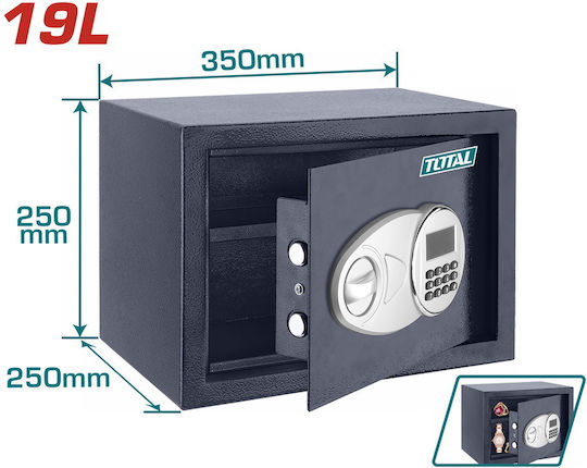 Total Safe with Digital Lock L25xW35xH25cm TESF2501