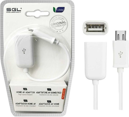 SGL Converter micro USB male to USB-A female White 1pcs 096032