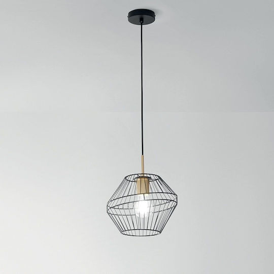 Fan Europe I-Kiko-S25 Κρεμαστό Φωτιστικό Μαύρο με Ντουί E27 25x25x150εκ.
