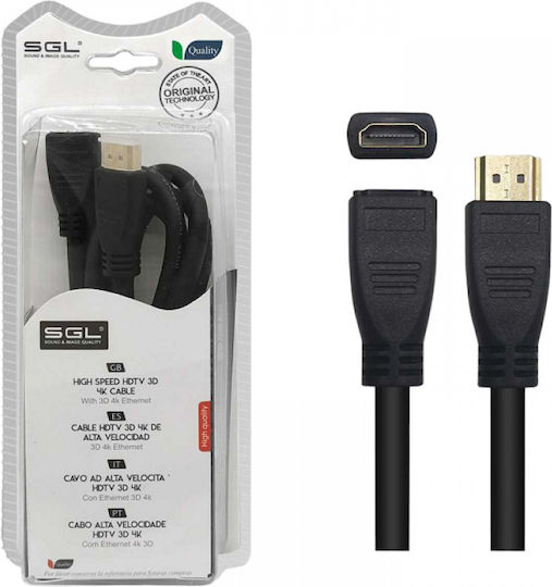 SGL Cablu HDMI De Sex Masculin - HDMI De Sex Feminin 1.5m Negru