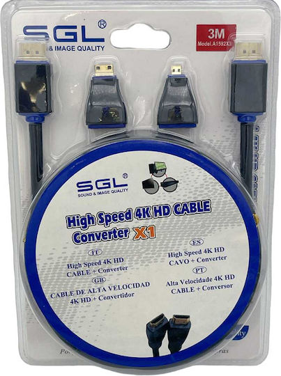 SGL HDMI Cable Male - HDMI Male 3m Black