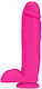 Blush Au Naturel Bold Huge Glass Dildo with Balls and Suction Cup Pink 25cm
