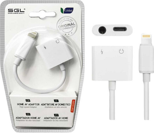 SGL Converter Lightning male to 3.5mm / Lightning female White 1pcs 096087