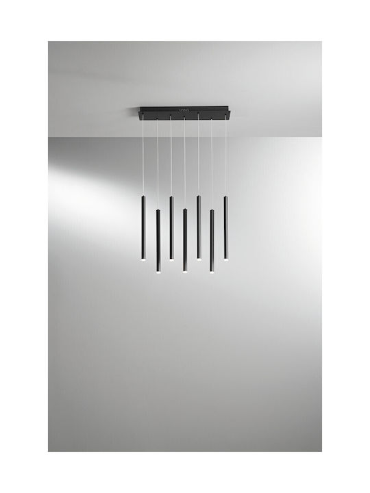 Fan Europe Led-Pype-SQ7 Hängelampe Schwarz Schiene 200x41x200cm.