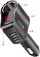 Swissten Φορτιστής Αυτοκινήτου 30W 10A με Θύρες: 2xUSB 1xType-C 1xΑναπτήρα Μαύρος