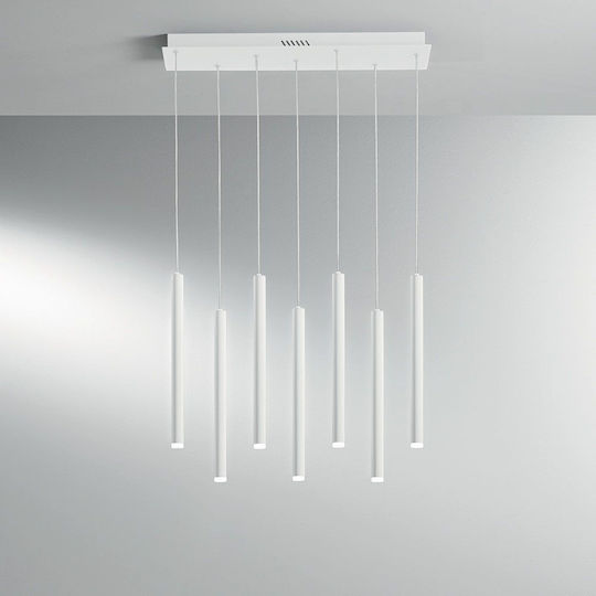 Fan Europe Led-Pype-SQ7-BCO Lustră Suspendată Alb 107.2x18x41cm. Fan Europe Led-Pype-SQ7-BCO Lustră Suspendată Alb 107.2x18x41cm.