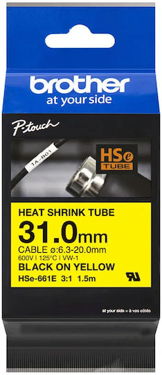 Brother HSe-661E Ταινία Ετικετογράφου 1.5m x 31mm σε Κίτρινο Χρώμα