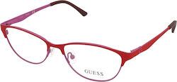 Guess Дамски Металиков Рамки За Очилa Пеперуда Червени Guess Дамски Металиков Рамки За Очилa Пеперуда Червени
