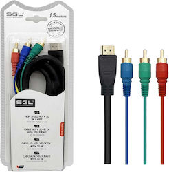 SGL Cable HDMI male - Component male 1.5m (095363)
