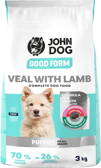 John Dog Good Form 3kg Trockenfutter für Welpen mit Lamm und Kalb