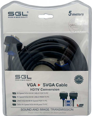 SGL Cable VGA male - VGA male Μαύρο 5m (095745)