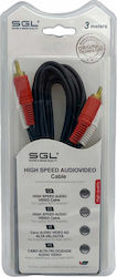 SGL 096254 2x RCA male - 2x RCA male 3m