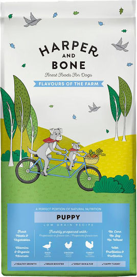 Harper and Bone Flavours of the Farm 2kg Dry Food for Puppies with Turkey, Chicken, Vegetables and Duck