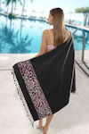 Guy Laroche Black Cotton Beach Towel 170x90cm