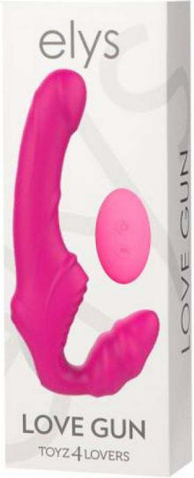Toyz4lovers Elys Love Gun Strapless Strap On with Dildo with Vibration in Pink Color