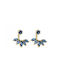 Ro-Ro Accessories Earrings Ear Jackets from Steel Gold Plated with Stones Blue