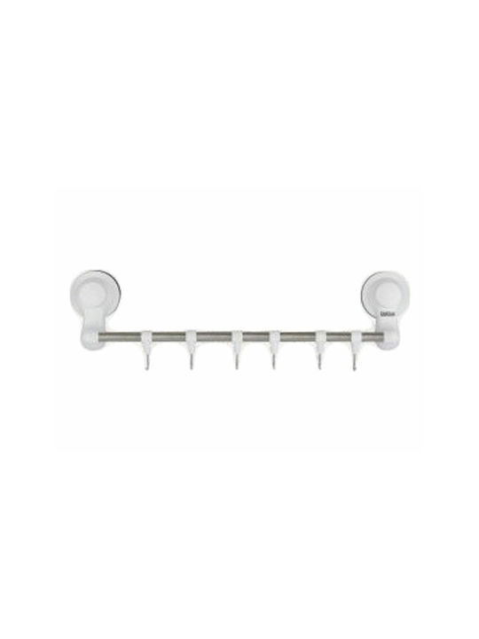 Wall-Mounted Bathroom Hook with 6 Positions ​42.2x12.8cm White KBH-30126