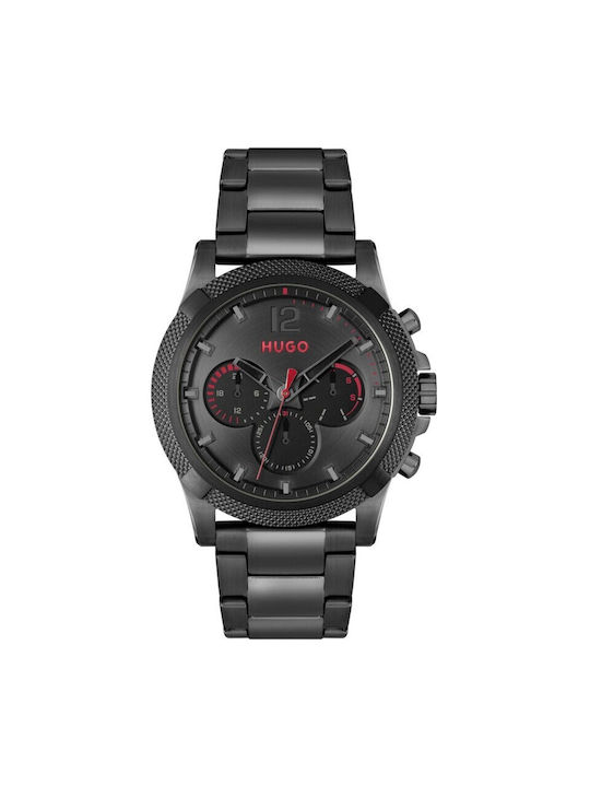 Hugo Boss Uhr Chronograph Batterie mit Schwarz Metallarmband