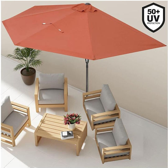 Umbrella Floor Round Metal Terracotta D1.35m