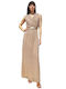 Desiree Summer Maxi Evening Dress Wrap Gold