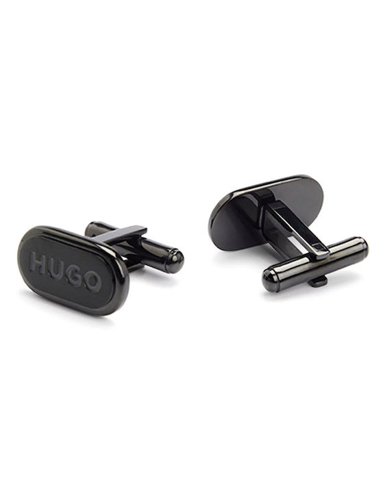 Hugo Steel Cufflinks in Black Colour