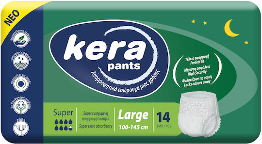 Kera Pants Super Πάνες Βρακάκι Ακράτειας Large 14τμχ