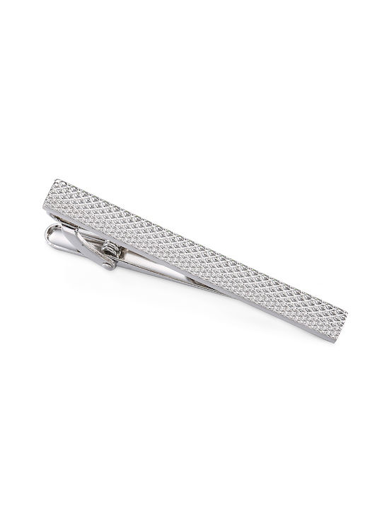 Agrafa de cravată pentru bărbați Original Men's Fashion Fabricat din oțel în argint Luxuri Silver Silver