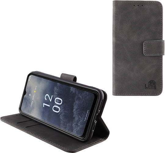 Lime Essential Magnet Книга Изкуствена кожа Тъмно сиво (Nokia G60)