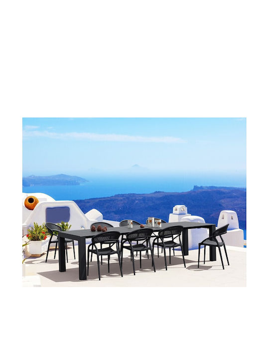 Tisch Ausziehbar Vegas Black 260x100x75cm
