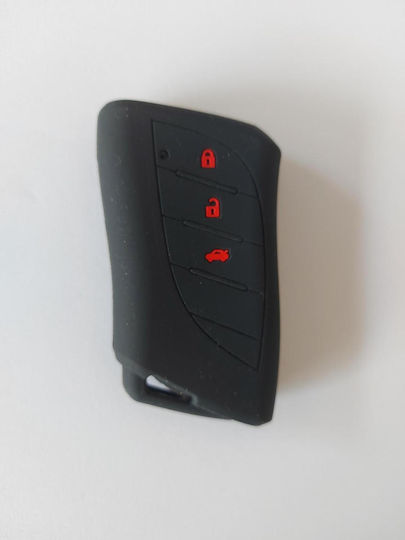 Silicone Car Key Cover Case with 3 Buttons for Lexus Black