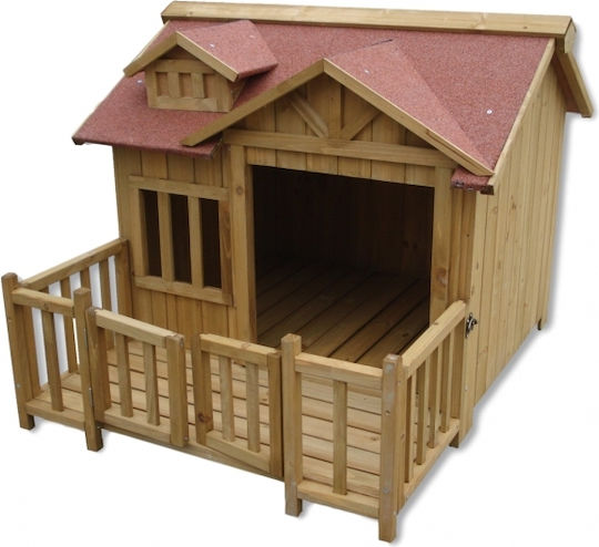 Wiltoc Hundehaus Hölzernes Außenbereich Braun 93.5x105x77.5cm