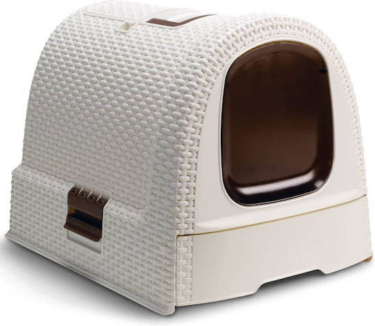 Curver Katzentoilette Geschlossen mit Filter Weiß L51 x B38.5 x H39.5cm