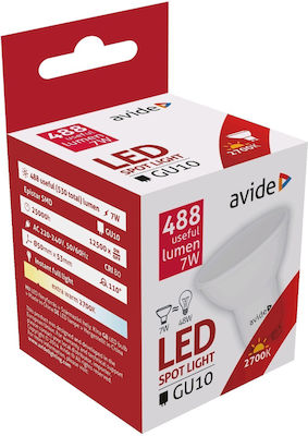 Avide ABGU10EW-7W-AP Becuri LED pentru Soclu GU10 Alb cald 600lm Reglabil în intensitate 1buc