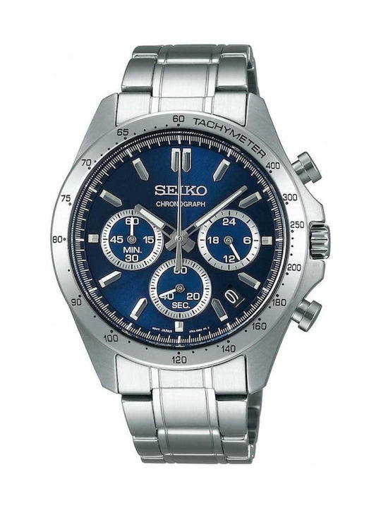 Seiko Мъжки Часовник На Батерия Сребърна Метална Гривна