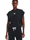 Under Armour Rival Terry Women's Athletic Blouse Short Sleeve Fast Drying Black