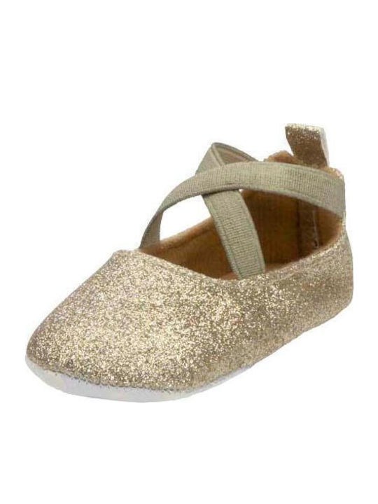 Meridian Shoes Baby Ballerinas Gold